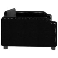 Кушетка, черна, 100x200 см, плат