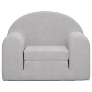 Детско диванче, светлосиво, мек плюш