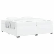 Рамка за легло с матрак Бяло 200 x 200 cm текстил