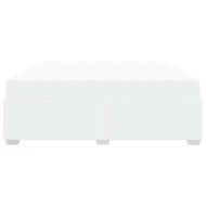 Рамка за легло с матрак Бяло 200 x 200 cm текстил