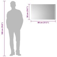 LED огледало за баня, 80x50 см