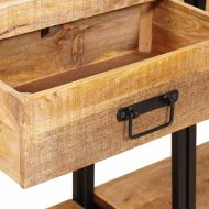 Конзолна маса с чекмедже 2 pcs Кафяво Грубо мангово дърво масив