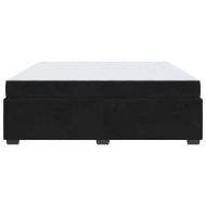 Рамка за легло с матрак Черно 200 x 200 cm текстил