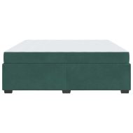 Рамка за легло с матрак Тъмен зелен 200 x 200 cm текстил