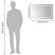 LED огледало за баня, 70x50 см