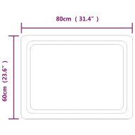 LED огледало за баня, 80x60 см
