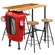 Бар комплект от 5 части, мангово дърво масив, 120x60x107 см