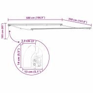 Сгъваем навес Многоцветен 500 × 350 cm текстил