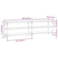 ТВ шкаф, опушен дъб, 160x30x50 см, инженерно дърво