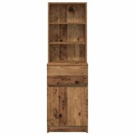 Нощно шкафче от старо дърво 39x35x125 cm Инженерна дървесина