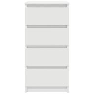 Сайдборд, бял, 37,5x35x76 см, инженерно дърво