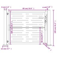 Градинска порта, антрацит, 100x100 см, стомана, квадратен дизайн