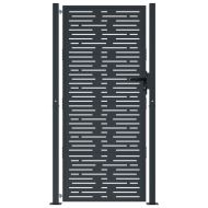 Градинска порта, антрацит, 100x200 см, стомана, квадратен дизайн