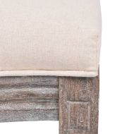 Трапезни столове, 4 бр, кремави, текстил