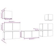 Комплект ТВ шкафове от 7 части, сив сонома, инженерно дърво