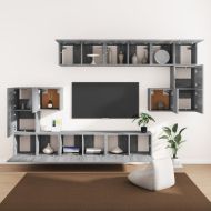 Комплект ТВ шкафове от 10 части, сив сонома, инженерно дърво