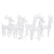 Коледни елени, 6 бр, многоцветни, 240 LED, акрил