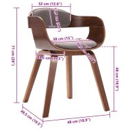 Трапезен стол, таупе, извито дърво и текстил