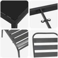 Комплект за хранене в градината 5 pcs Тъмносив Стомана