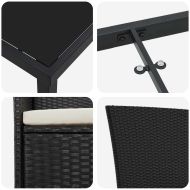 Комплект за хранене в градината 3 pcs Черно Полиратан