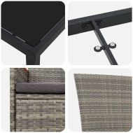 Комплект за хранене в градината 3 pcs Сив Полиратан