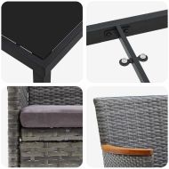 Комплект за хранене в градината 5 pcs Сив Полиратан