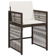 Комплект за хранене в градината 5 pcs Кафяво полиратан