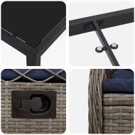 Комплект за хранене в градината 5 pcs Сив полиратан