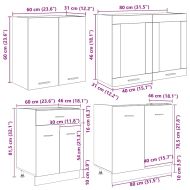 Комплект кухненски шкафове с чекмедже Lyon 4 pcs Сив сонома