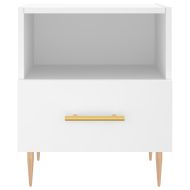 Нощни шкафчета, 2 бр, бели, 40x35x47,5 см, инженерно дърво