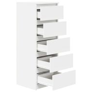 Бюфет с чекмеджета, бял, 37,5x35x99 см, инженерно дърво