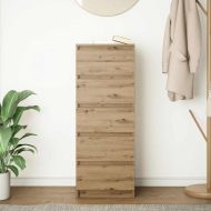 Бюфет с чекмеджета, дъб артизан, 37,5x35x99 см, инженерно дърво