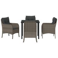 Комплект за хранене в градината 5 pcs Сив Полиратан