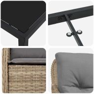 Комплект за хранене в градината 3 pcs Бежово Полиратан