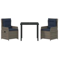 Комплект за хранене в градината 3 pcs Сив Полиратан