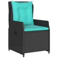 Комплект за хранене в градината 5 pcs Черно Полиратан