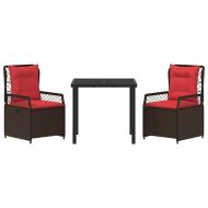 Комплект за хранене в градината 3 pcs Кафяво полиратан