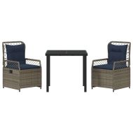 Комплект за хранене в градината 3 pcs Сив полиратан