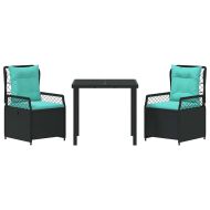 Комплект за хранене в градината 3 pcs Черно полиратан