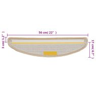 Изтривалки за стълби, 10 бр., 56x17x3 см, кремави, полукръгли