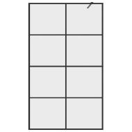 Стена за душ с прозрачно ESG стъкло, 115x195 см, черна