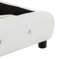 Легло с матрак, бяло, изкуствена кожа, 140x200 см