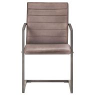 Конзолни трапезни столове, 4 бр, кафяви, естествена кожа