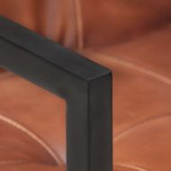 Конзолни трапезни столове, 4 бр, кафяви, естествена кожа