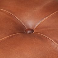 Конзолни трапезни столове, 2 бр, кафяви, естествена кожа