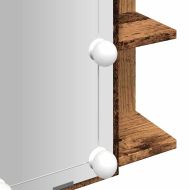 Огледален шкаф с LED Старо дърво 70x16,5x60 cm