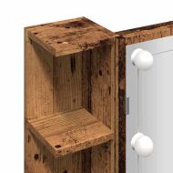 Огледален шкаф с LED Старо дърво 70x16,5x60 cm