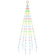 Коледна елха на флагщок, цветно, 108 LED, 180 см