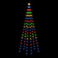 Коледна елха на флагщок, цветно, 108 LED, 180 см