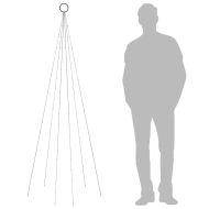 Коледна елха на флагщок, цветно, 108 LED, 180 см